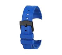 MBUIOPJ Fluorine Rubber Watch Strap Compatible With Omega Hippocampus 300 Super Super Butterfly Fly Compatible With Rolex Longines Comcas 21mm Men's Wristband(Blue black)