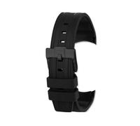 MBUIOPJ Fluorine Rubber Watch Strap Compatible With Omega Hippocampus 300 Super Super Butterfly Fly Compatible With Rolex Longines Comcas 21mm Men's Wristband(Black black)