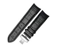 MBUIOPJ Genuine Calf Leather Watchband Watch Band Strap Compatible With Tissot COUTURIER T035 T035617 627 T035439 Watch Band 22/23/24mm Brush Buckle(Black Silver,24mm)