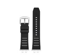 MBUIOPJ GMW-B5000 Fluororubber Strap Compatible With Casio GMW-B5000 GM-B2100 Series Modified Soft Waterproof Men's Rubber Sports Watch Band(Black-Silver)