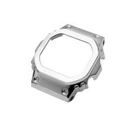 MBUIOPJ Modified Small Square Watch Strap Compatible With Casio GMW-B5000 Heart Of Steel Watch Chain Waterproof Resin Bottom Bracelet Band(Silver Case)
