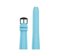 MBUIOPJ Premium Soft FKM Rubber Watch Band 20mm 22mm Compatible With Breitling Super Ocean Avenger AviationTiming/Citizen/Tissot Diving Watch Strap(Light blue bk,20mm)