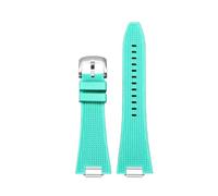 MBUIOPJ Quick release 27mm Silicone Watch Strap Compatible With Tissot PRX T137.407 T137.410 Fluorine Rubber Watchband men's Bracelet(Green-silver)