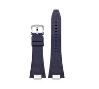 MBUIOPJ Quick release 27mm Silicone Watch Strap Compatible With Tissot PRX T137.407 T137.410 Fluorine Rubber Watchband men's Bracelet(Blue-silver)