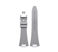 MBUIOPJ Quick release 27mm Silicone Watch Strap Compatible With Tissot PRX T137.407 T137.410 Fluorine Rubber Watchband men's Bracelet(Grey-silver4)