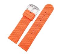 MBUIOPJ Quick Release Pattern Strap Are Compatible With Seiko Compatible With Casio Compatible With Rolex Smart Watch TPU Silicone Strap 22mm 24mm(Orange Silver,20mm)