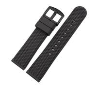 MBUIOPJ Quick Release Pattern Strap Are Compatible With Seiko Compatible With Casio Compatible With Rolex Smart Watch TPU Silicone Strap 22mm 24mm(Black Black,22mm)