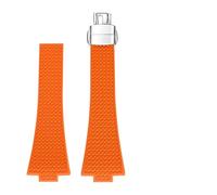 MBUIOPJ Quick Release Watch Band Compatible With Tissot PRX Series 11mm 12mm T137.407/T137.410 Super Player Fluororubber FKM Watch Strap Bracelet(Orange-silver,11mm)