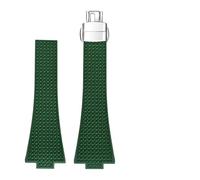 MBUIOPJ Quick Release Watch Band Compatible With Tissot PRX Series 11mm 12mm T137.407/T137.410 Super Player Fluororubber FKM Watch Strap Bracelet(Green-silver,11mm)