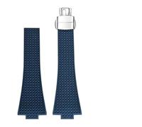 MBUIOPJ Quick Release Watch Band Compatible With Tissot PRX Series 11mm 12mm T137.407/T137.410 Super Player Fluororubber FKM Watch Strap Bracelet(Blue-silver,12mm)