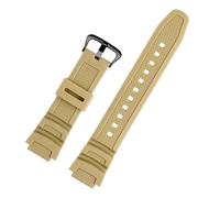 MBUIOPJ Rubber Strap Compatible With Casio Watch W-218h / F-108 AE1200 / 1000/1300 Resin Silicone Watch Band(Rice Yellow Black)