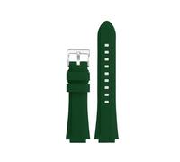 MBUIOPJ Silicone Rubber Watchband Compatible With Oris Aquis 7330 7740 Striped Watch Band Convex Strap Wristband Black Blue 24x11mm 24x12mm(Green silver pin,24-12mm)