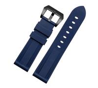 MBUIOPJ Silicone Watch Band Compatible With Panerai Rubber Bracelet 22mm 24mm 26mm Men Women Sport Replacement Watch Band Compatible With Casio Compatible With Omega Belt(Blue bk,22mm)