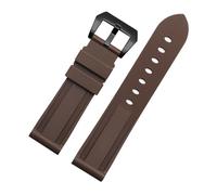 MBUIOPJ Silicone Watch Band Compatible With Panerai Rubber Bracelet 22mm 24mm 26mm Men Women Sport Replacement Watch Band Compatible With Casio Compatible With Omega Belt(Brown bk,24mm)