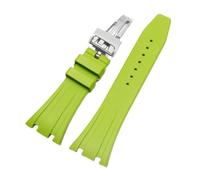 MBUIOPJ Silicone Watch Straps 26mm 27mm Watchband Compatible With AP 15400 15202 15500 15703 26470SO Royal Oak Offshore Men's Sports Rubber Bracelet(Light green-silver,27mm)