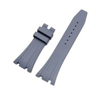 MBUIOPJ Silicone Watch Straps 26mm 27mm Watchband Compatible With AP 15400 15202 15500 15703 26470SO Royal Oak Offshore Men's Sports Rubber Bracelet(Grey-No buckle,26mm)