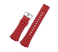 MBUIOPJ Silicone Watchband Compatible With Casio GM110 GM-110 Strap GM-110GB Waterproof Soft Rubber Watch Band 16mm Black Steel Bracele(Red sk)