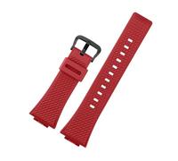 MBUIOPJ Silicone Watchband Compatible With Casio GM110 GM-110 Strap GM-110GB Waterproof Soft Rubber Watch Band 16mm Black Steel Bracele(Red bk)