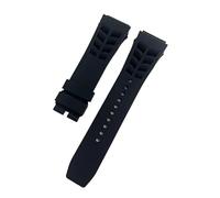 MBUIOPJ Soft Colorful Natural Rubber Watchband Compatible With Richard Mille Watch Strap Bracelet Raw Ear Type 25mm*20m(Noir,25mm rose buckle)