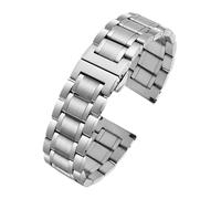 MBUIOPJ Stainless Steel Watchband Curved Lnterface Butterfly Ceramics Watch Strap Compatible With Tissot Armani Citizen Seiko 18mm 20mm 22mm 24mm(Stainless steel 1,17mm)
