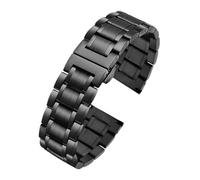 MBUIOPJ Stainless Steel Watchband Curved Lnterface Butterfly Ceramics Watch Strap Compatible With Tissot Armani Citizen Seiko 18mm 20mm 22mm 24mm(Stainless steel 2,17mm)