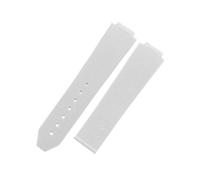 MBUIOPJ Watch accessories Compatible With HUBLOT rubber strap waterproof silicone multi-color convex 21mm-15mm Women's watch band(White No buckle)