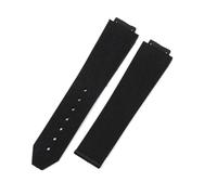 MBUIOPJ Watch accessories Compatible With HUBLOT rubber strap waterproof silicone multi-color convex 21mm-15mm Women's watch band(Black No buckle)