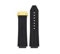 MBUIOPJ Watch Bands Compatible With BIG BANG Silicone 25 * 19mm Waterproof Men's Watch Strap Chain Watch Accessories Rubber Bracelet Wristband(Black gold)
