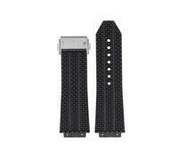 MBUIOPJ Watchband Compatible With BIG BANG Silicone 25 * 17mm 26 * 19mm Waterproof Men's Watch Strap Chain Watch Rubber Bracelet Wristband(K Black-silver)