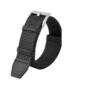 MBUIOPJ Woven Soft And Comfortable Men's Nylon Outdoor Watchband Compatible With Hamilton Wild Retro Army Green Leather Accessories 20mm 22mm(Black-Silver,20mm)