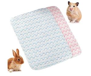 MBUYGYUO 2 Pieces Guinea Pig Cage Liner Absorbent Reusable Washable Guinea Pig Pee Pads Water-Absorbent Pet Bedding Mat for Small Animals Chinchillas Rabbits Hamster Bunny
