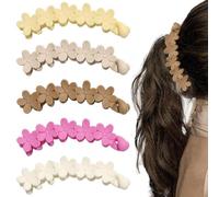 MBUYGYUO 5Pcs Banana Hair Clips - Non-Slip Fish Combs - Plastic - Multicolour - French Barrettes - Strong Hold - Suitable for Thick/Thin Hair - Ladies & Girls of All Ages