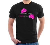 MBWECWS Fight Club Rules Movie Quote Men's White Yellow Black Red Mens Women T Shirt 100% Cotton(XX-Large)