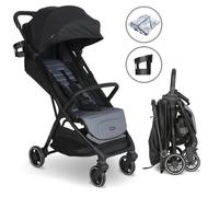 My Babiie MBX6 Autofold Stroller - from Birth to 4 Years (22kg), Foldable & Compact, Lightweight, Travel Buggy for Toddlers, Pushchair Includes Rain Cover - Black & Grey