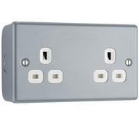 BG MC524 Metal Clad 13A 2G Unswitched Socket