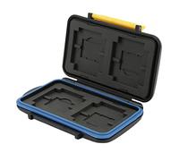 MC 3 Memory Card Case, Large Capacity Memory Card Holder, Anti Shock Hard Protector with ABSThermoplastic Rubber Material, Portable Storage Box for 4 CF Cards, XD Cards,