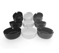 MC 6 or 12 Set Melamine Plastic Ashtray Round for Outdoor Party Garden Event Stackable with 3 Shelves