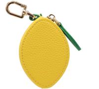 MC Fashion Fruit PU Leather Mini Coin Purse Bag Charm, Lemon, 4IN X 2IN