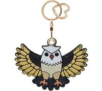 MC Fashion PU Leather Keychain Holder Case Compatible with AirTag, Creative Eagle GPS Tracker Case Charm Key Ring (Yellow)