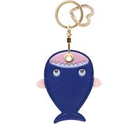MC Fashion PU Leather Keychain Holder Case Compatible with AirTag, Cute Animal GPS Tracker Case Charm Key Ring (LOOK3-Shark)