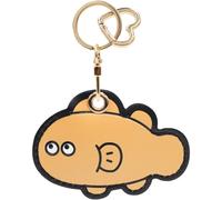 MC Fashion PU Leather Keychain Holder Case Compatible with AirTag, Cute Marine Life GPS Tracker Case Charm Key Ring (Fish)
