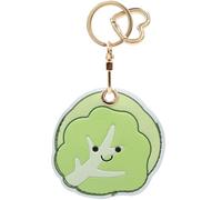 MC Fashion PU Leather Keychain Holder Case Compatible with AirTag, Cute Vegetable-Themed GPS Tracker Case Charm Key Ring (Cabbage)