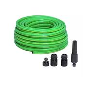 Mc G Reinforced Hose Set - Garden Green Hose Pipe Reel Watering HOSEPIPE Triple Layer with Connectors (25M) Extra Strength Suitable with Sprinkler, Nozzle or Pressure Washer.