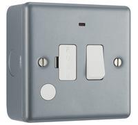 BG MC551F Metal Clad 13A Switched Fused Spur Unit +Neon+Flex Outlet