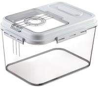 MC MEICHUANG 15Kg Airtight Cereal Storage Container, Flour Kitchen Organizer Box For Oatmeal, Grain, Coffee, Bean, Corn Flakes, Sugar, Pasta, Pet Food, Rice Dispenser Bin With Timer & Lids (15kg)