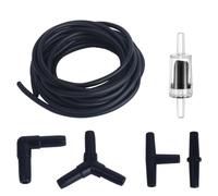 MC MEICHUANG Aquarium Airline Tubing Kit - Black Terrariums Hydroponics Accessories Set with Check Valves Connectors (T/Y/L/I Shape) for Fish Tank Aeration Setup (2m)