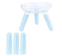 MC MEICHUANG Cat Bowls. A Raised Cat Bowl Helps Protect The Cervical Spine. Raised Bowls for Indoor Cats Prevent Cats from Vomiting (Bule)