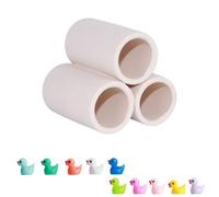 MC MEICHUANG Ceramic Shrimp Shelter, 3-Tube Aquarium Hiding Cave for Breeding, Spawning & Rest, Safe for Freshwater & Saltwater Fish Tank Decor with 10 Duck Accessories (3-Tube)