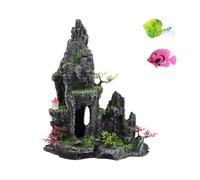 MC MEICHUANG Large Aquarium Mountain Ornament Artificial Hiding Cave Stone Resin Rockery Decor for Shrimp to Hide Play Fish Tank Landscape Decoration