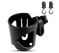 MC MICUS Universal Stroller Cup Holder with 2 Bonus Hooks | Drink Holder for Bikes, Trolleys, Walkers & Wheelchairs | 360° Rotating Bottle Organiser for Pram, Buggy & Pushchair